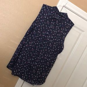 Cute sheer blue dotted shirt